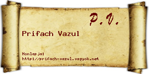 Prifach Vazul névjegykártya